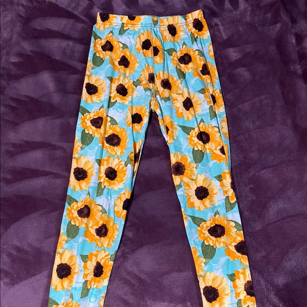 Sunflower Leggings (OS Fits women's size 3-14)